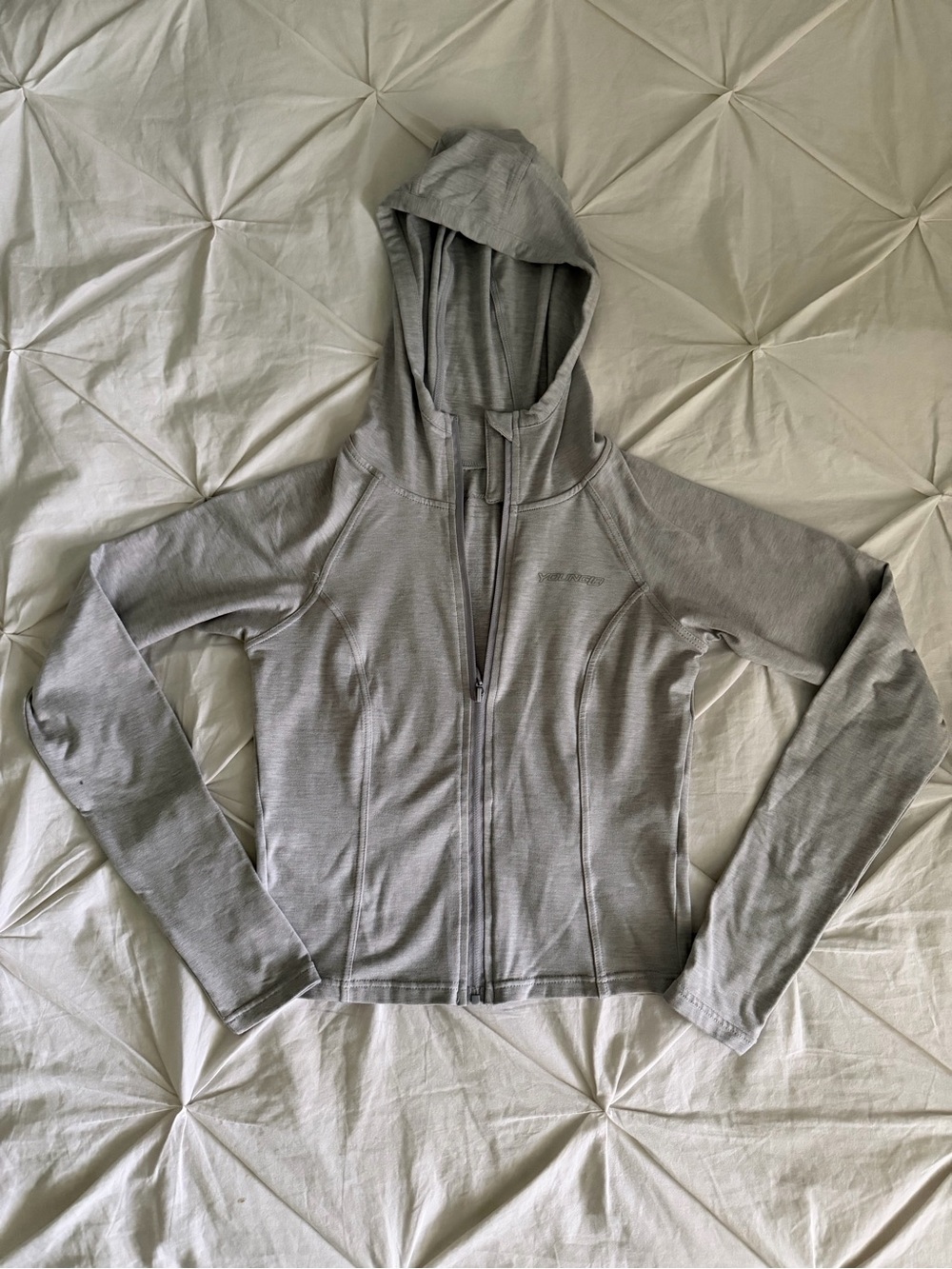 Light Gray Zip-Up Hoodie Jacket
